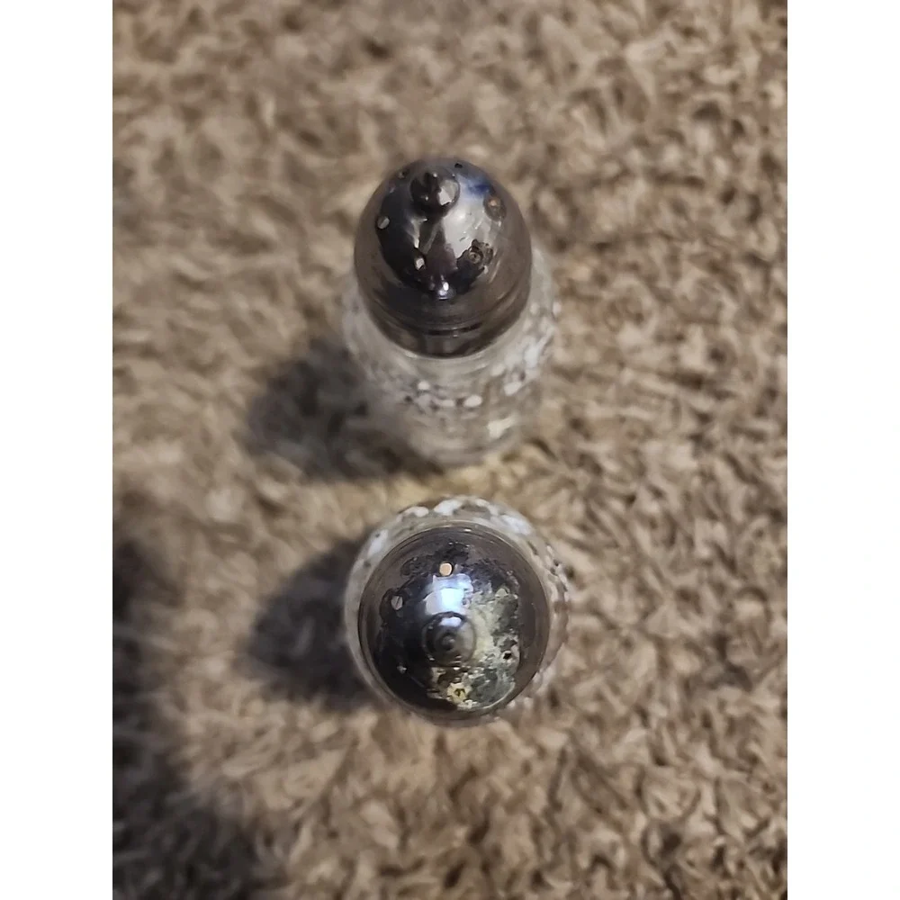 Vintage Anchor Hocking Sparkle‎ S&P, Oil & Vin Cruette- Set